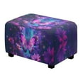 thumbnail image 1 of Xixirimido Purple Sprkling Butterfly Daisy Pattern Ottoman Cover Stretch Rectangular Footstool Slipcover with Nonslip Elastic Base, Universal Fit for Storage Ottomans & Ottoman Footrests, Large, 1 of 7