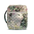 thumbnail image 1 of Xixirimido Quilted Bible Cover Bible Case for Women, Large Bible Carrying Case with Handle, Bible Study Supplies & Christian Gift for Men, White Cat Vibrant Floral Pattern, 1 of 7