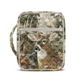 thumbnail image 1 of Xixirimido Quilted Bible Cover Case for Women Men Large Carrying Bag Book Tote Bags with Handle Bible Study Supplies Christian Gifts, Hunting Deer Forest Camouflage, 1 of 7