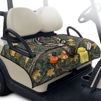 Xixirimido Quilted Golf Cart Seat Blanket Universal Heavy Duty Golf Cart Seat Cover Towel for EZGO Yamaha Club Car & More 2-Seater Carts Foldable Seat Covers, Hunting Elk Forest Camo