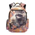 thumbnail image 1 of Xixirimido Racoon Forest Camo Print Kids School Backpack, 17" Large Capacity Bookbag, Multi Pockets School Bag for Boys Girls Teens Preschool Elementary Middle High School, 1 of 8