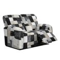 thumbnail image 1 of Xixirimido Recliner Cover with Pockets Reclining Slipcover for 2 Seat 6-Pieces Recliner Chair Cover for Living Room Furniture Protector for Kid Pet, Black White Plaid, 1 of 8