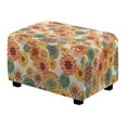 thumbnail image 1 of Xixirimido Retro Boho Mandala Flower Pattern Ottoman Slipcover Form-Fit Stretch Footstool Cover for Leather/Fabric Ottomans, Non-Slip Bottom & Living Room/Bedroom Use, Small, 1 of 7