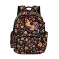thumbnail image 1 of Xixirimido Rooster Floral Print Backpack for Boys Girls Elementary Middle School Bookbag Kids Lightweight Back Pack Multi Pocket School Bags Large Capacity, 1 of 8