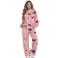 thumbnail image 1 of Xixirimido Roosters Floral Pink Print Lounge Sets for Women Sweatsuits 2 Piece Fall Winter Fashion Outfits Long Sleeve Sweatshirt Wide Leg Sweatpants Set Oversized Tracksuit, X-Large, 1 of 7
