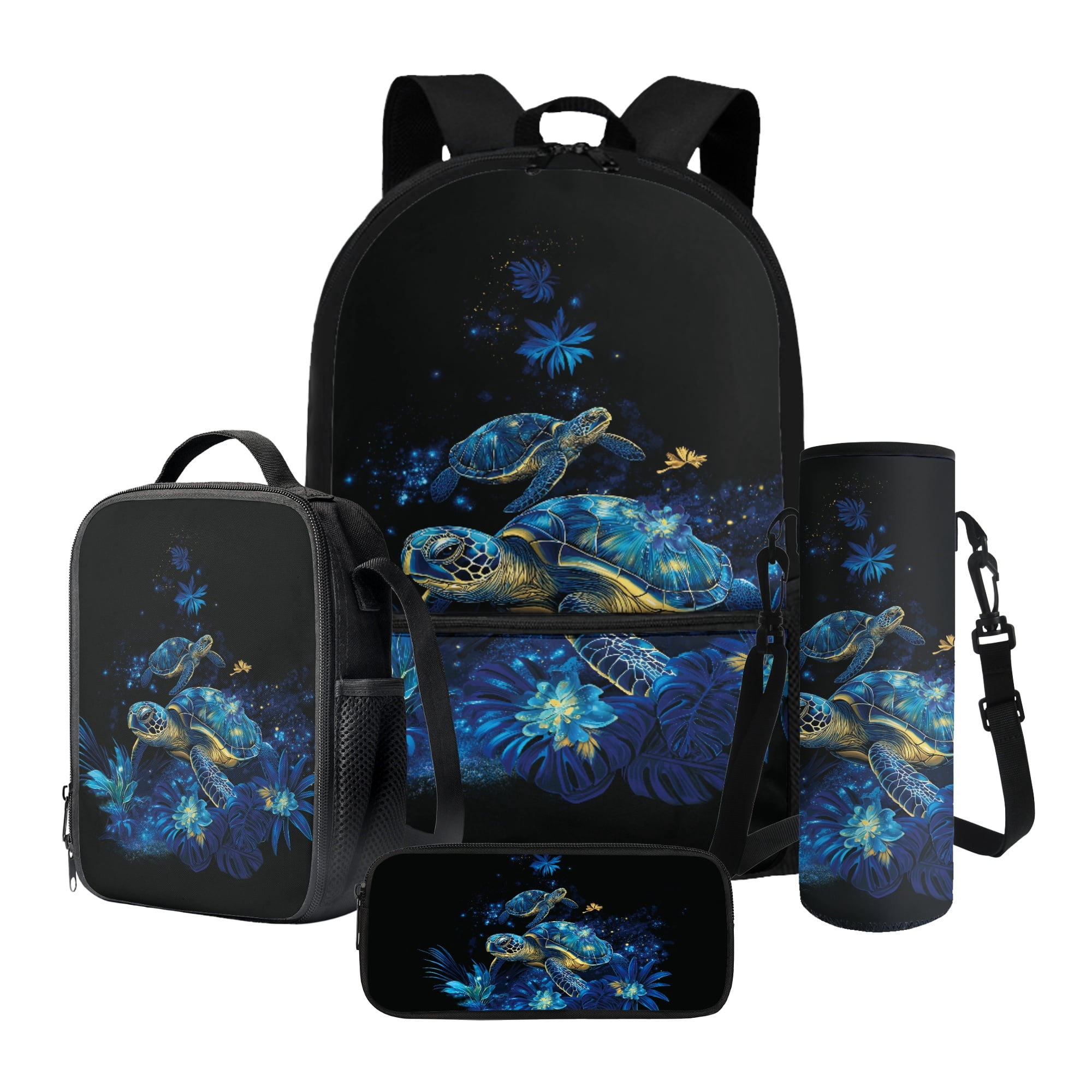 Xixirimido Cool Cat Black Pattern School Backpack Set for Kids 17