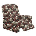 thumbnail image 1 of Xixirimido Skull Roses Books Recliner Slipcovers 4-Pieces Lazyboy Covers Non Slip Reclining Couch Chair Cover with Storage Pockets Furniture Protector for Home Living Room, 1 of 8