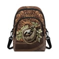 thumbnail image 1 of Xixirimido Sloth Sunflower Leaf Pattern Small Sling Bag for Women Crossbody Bags Fanny Pack Chest Bag for Travel, Brown, 1 of 7