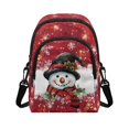 thumbnail image 1 of Xixirimido Small Sling Bag for Women Crossbody Bags with Adjustable Strap Cell Phone Purse Fanny Pack Chest Bag for Travel Hiking, Christmas Theme Snowman - Red, 1 of 7