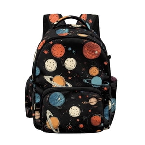 Mochila de 17 pulgadas con estampado de planetas espaciales para niños y niñas, preparatoria, ligera, para secundaria y primaria