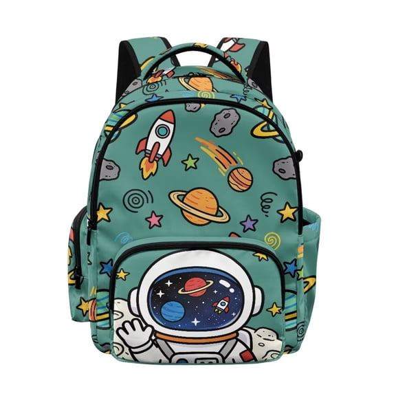 Xixirimido Space Theme Print 17" School Backpack for Boys High School Book Bag Cute Backpack Lightweight Middle School Back Pack Daypack Elementary