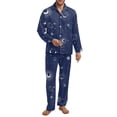 thumbnail image 1 of Xixirimido Sun Moon Galaxy Print Men’s Pajamas Set - Long Sleeve Button Down Sleep Shirt and Pajama Bottoms Sleepwear Set with Pockets, 4X-Large, 1 of 4