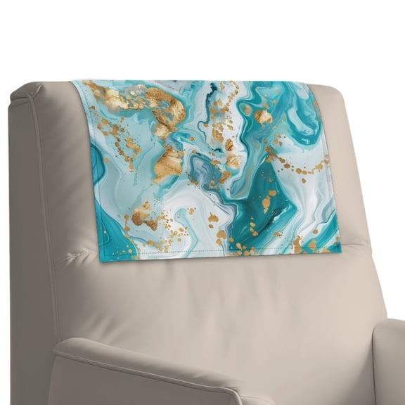 Xixirimido Turquoise Marble Print Recliner Headrest Protector Leather Non Slip Headrest Covers for Recliners Sofa Headrest Covers Furniture Protector for Home, 1Pcs