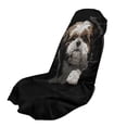 thumbnail image 1 of Xixirimido Universal Car Towel Seat Cover for Post Gym Workout Swimming Running Soft Breathable Automotive Front Seat Protector Car Accessories, Shih Tzu Dog Black, 2 Pack, 1 of 8