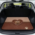 thumbnail image 1 of Xixirimido Universal Car Trunk Mat All Weather Trunk Protection Cargo Liner, Durable Non-slip Cargo Mat Rear Trunk Liner Car Accessories, Yorkshire Terrier Leather Heart Paw, 1 of 7
