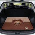 thumbnail image 1 of Xixirimido Universal Car Trunk Mat, All Weather Trunk Protection Cargo Liner Stylish Auto Interior Accessories Durable Cargo Mat 29" x 39", Poodle Leather Heart Paw, 1 of 7