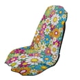 thumbnail image 1 of Xixirimido Vibrant Hippie Flower Print Universal Car Towel Seat Cover for Post Gym Workout Swimming Running Soft Breathable Automotive Front Seat Protector Car Accessories, 2 Pack, 1 of 8