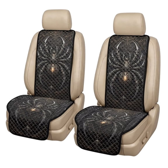 Xixirimido Vintage Dark Spider Car Seat Covers 2 Piece Seat Protector, Soft Quilted Car Seat Cushion Covers, Universal Fit for Car SUV Truck, Front Seat Covers, Non-slip, Side Airbag Compatible