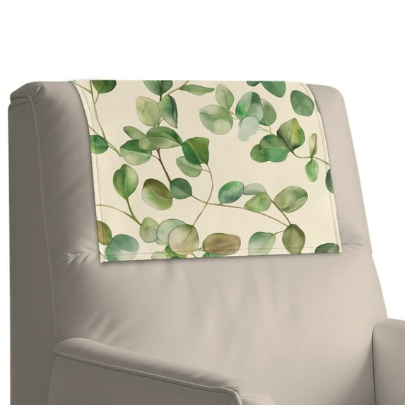 Xixirimido Vintage Leaf Beige Pattern Recliner Headrest Protector Leather Non Slip Headrest Covers for Recliners Sofa Headrest Covers Furniture Protector for Home, 1Pcs