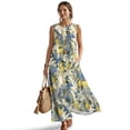 thumbnail image 1 of Xixirimido Vintage Lemon Birds Floral Print Maxi Dress for Women Crewneck Sleeveless A-line Casual Dresses Summer Beach Vacation Long Dresses Flowy Sundress with Pockets, Small, 1 of 7