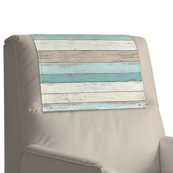 Xixirimido Vintage Woodgrain Pattern Leather Recliner Headrest Cover Washable Recliner Headrest Protector Non Slip Chair Head Cover for Sofa Couch Furniture Decor, 3Pcs