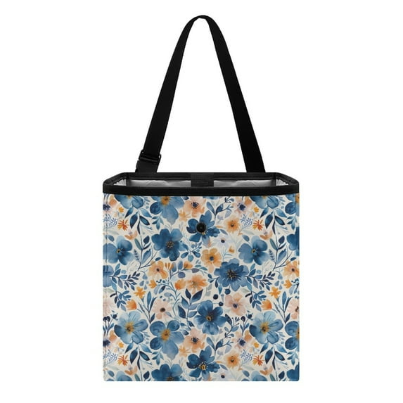 Xixirimido Watercolor Leaf Pattern Car Trash Bag Hanging, Garbage Bag and Water Resistant Trash Can for Car, Leakproof Trash Can for SUV Truck Car Accessories