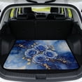 thumbnail image 1 of Xixirimido All Weather Car Trunk Mat 29" x 39" Decorative Cargo Liner, Heavy Duty Rear Trunk Protector Universal Auto Interior Accessories, Blue Marble Roses, 1 of 7