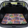 thumbnail image 1 of Xixirimido All Weather Car Trunk Mat 29" x 39" Decorative Cargo Liner, Heavy Duty Rear Trunk Protector Universal Auto Interior Accessories, Vintage Hippie Daisy Flowers, 1 of 7