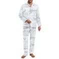 thumbnail image 1 of Xixirimido White Camo Pattern Mens Pajama Set Long Sleeve Sleepwear Classic Button Down Loungewear Soft Sleepwear Pj Set with Pockets, 4X-Large, 1 of 4
