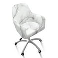 thumbnail image 1 of Xixirimido White Marble Pattern Swivel Accent Dining Chair Cover Stretch Mid Back Accent Office Desk Chair Slipcover Soft Arm Chair Protector for Home Office, 1 of 7