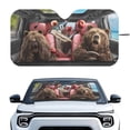 thumbnail image 1 of Xixirimido Windshield Sunshade for Car Foldable Front Window Cover Sun Shade Sun Visor Block UV Rays Universal Fit Automotive Accessories, Cute Cartoon Bears, 1 of 8