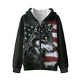 thumbnail image 1 of Xixirimido Wolf and American Flag Printed Girls Boys Zip-Up Hoodies Kids Fall Winter Warm Sweatshirt Jacket with Pocket Youth Long Sleeve Pullover Top Teen Outfits for 9-11 Years, 1 of 7