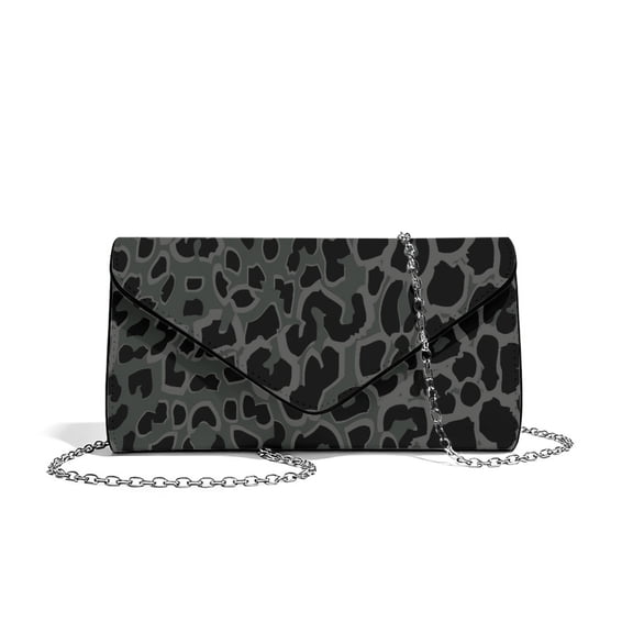 Xixirimido Women Clutch Bag Elegant PU Leather Evening Bags Envelope Handbags Clutch Purse with Detachable Chain for Party Wedding Prom, Black Leopard