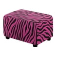 thumbnail image 1 of Xixirimido Zebra Stripe Pink Pattern Ottoman Slipcover Form-Fit Stretch Footstool Cover for Leather/Fabric Ottomans, Non-Slip Bottom & Living Room/Bedroom Use, Small, 1 of 7