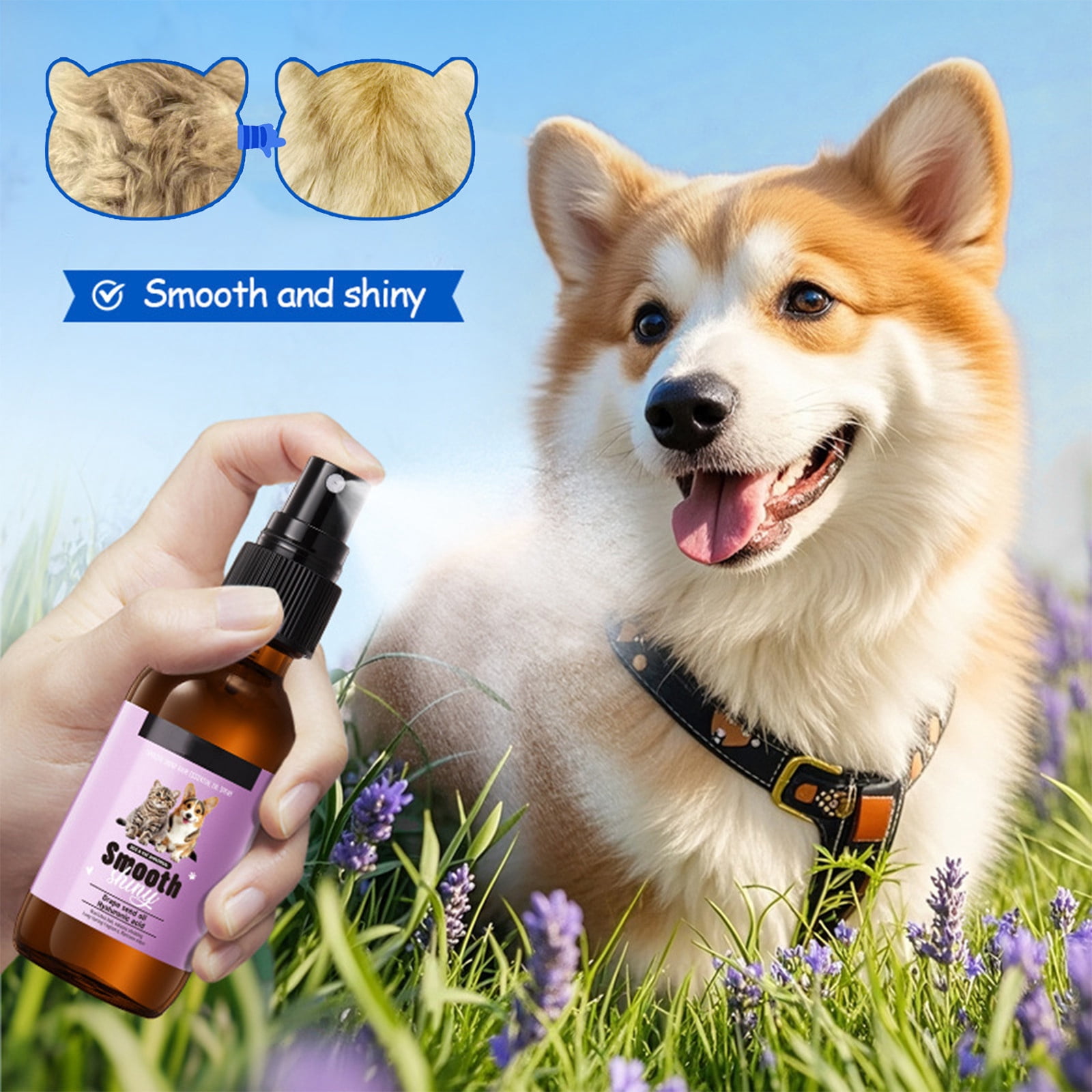 View of Xiying 55Ml Pet Grooming Spray | Copra Scented Detangler & Coat ...