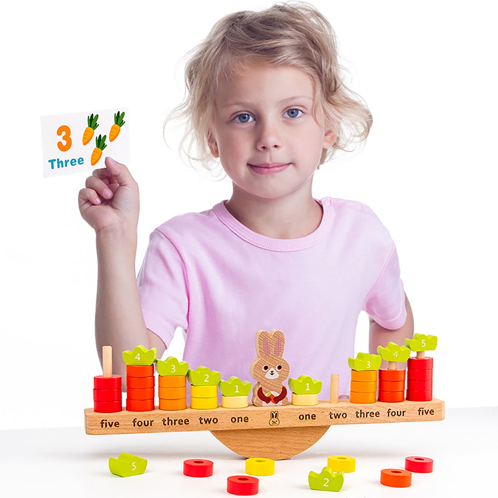 Xiying Early Education Math Balance Block Toy | Rabbit Counting Game ...