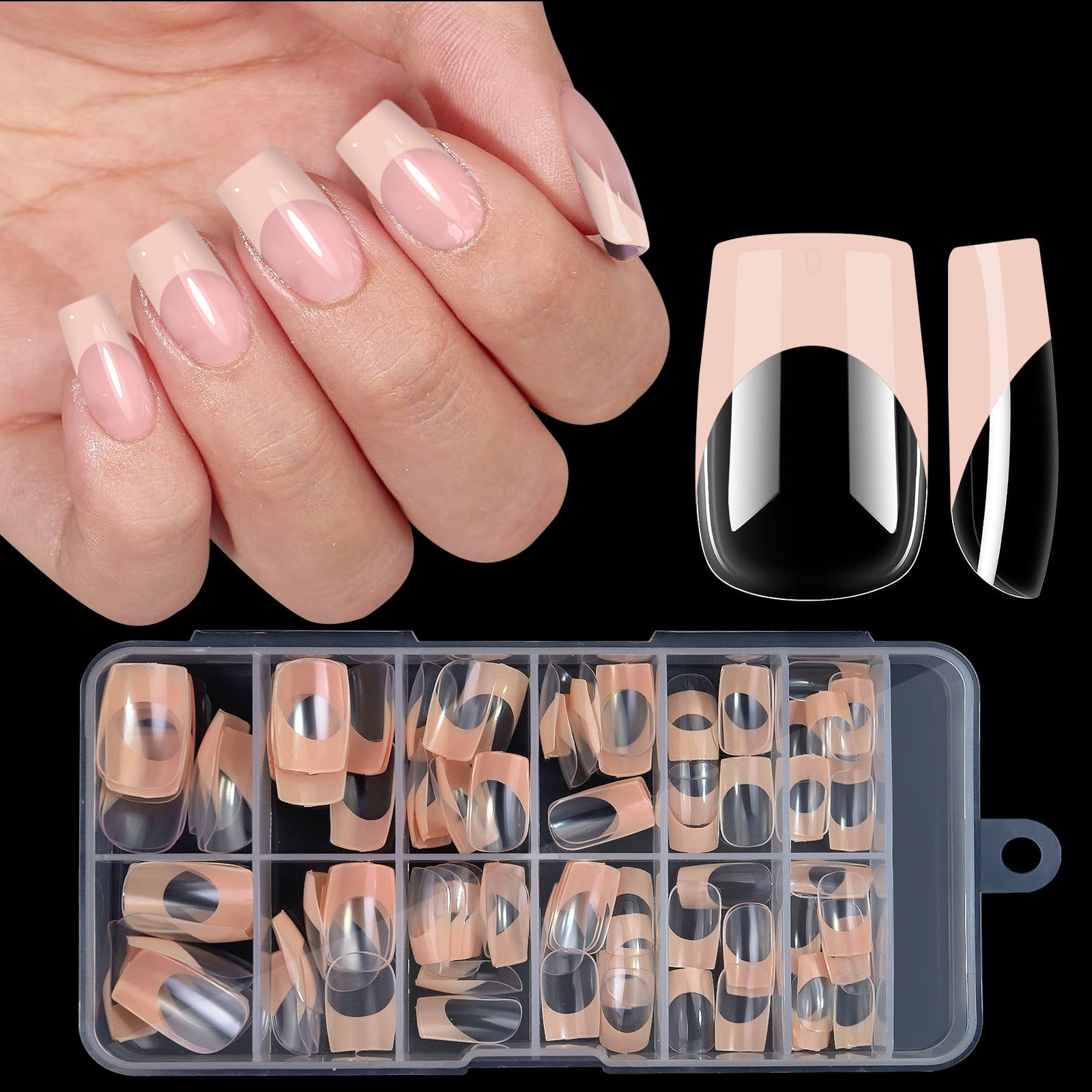 Xiying Short Press on Nails, Long False Nails 120 Pcs Medium-Length ...
