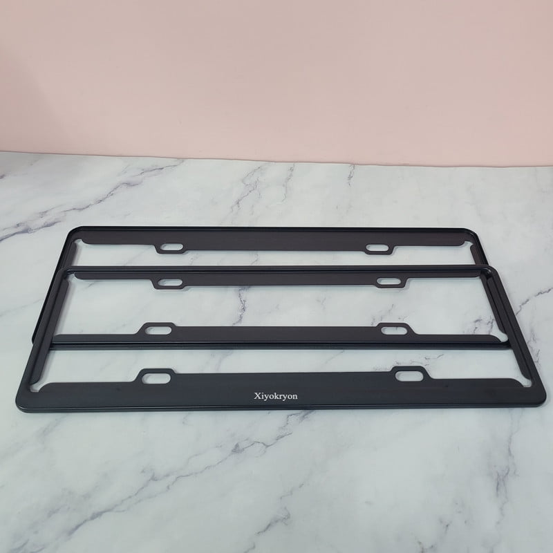 Xiyokryon License plate frames  Matte Finish, Rust-Resistant & Scratch-Resistant, Easy Install with Pre-Drilled Holes, 2 Pack