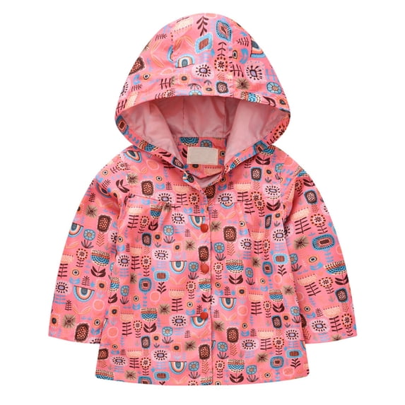 Xiyon Kids Coat Stylish Girls Coat Jacket Long Sleeve Button Up Hooded Outerwear For Kids Casual And Outdoor Activities 3-4 Years