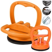 Xiyztok 2 Piece Dent Puller Portable Large Small Automotive Dent Puller, Powerful Suction Cup Handle Lifter,Orange