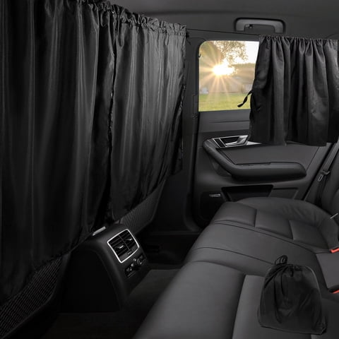 Xiyztok 3PCS Car Privacy Curtains Universal Divider Curtain Between Rear Seat Auto Blackout Sun Shades Side Window Covers Accessories for Travel Camping Nap Sleeping