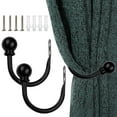 thumbnail image 1 of Xiyztok Elegant Metal Curtain Holdbacks U Shaped Black 2 Count, 1 of 4
