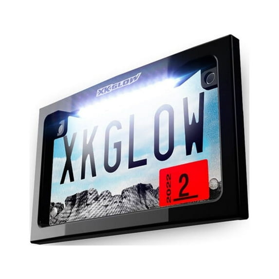 Xk Glow XK034019-B Lighted License Plate Frame - Black