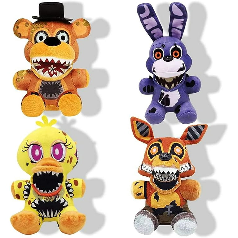Xkiss 4 Pcs FNAF Plushies, 7.1 Dolls Soft Toys, Party Supplies Christmas  Birthday Gift for Boys and Girls-Set A 