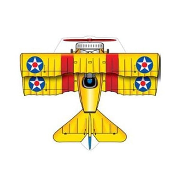 Xkites MicroKite Planes Bi-Plane 4.75 inch Yellow Kite