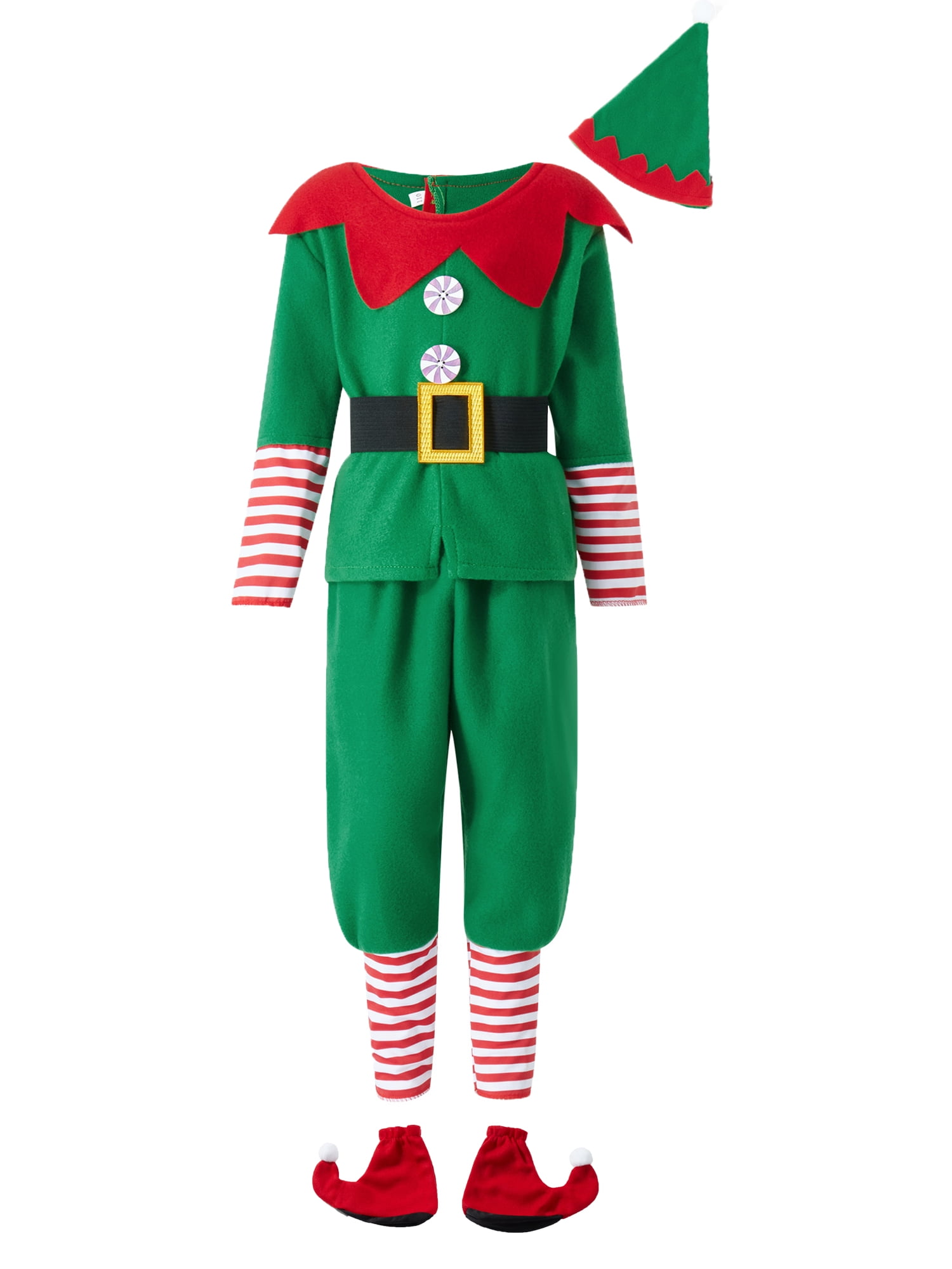 Adult Kids Holiday Christmas Elf Costume Outfit Green Sassy Elf Family Clothes Xmas