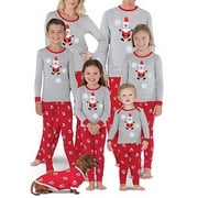 Xkwyshop Christmas Family Matching Pajamas Set Xmas Santa Claus Jammies Christmas Sleepwear for Family Women Men