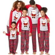 Xkwyshop Christmas Family Matching Pyjamas Pajamas Set XMAS Jammies Santa Claus Plaid Sleepwear for Women