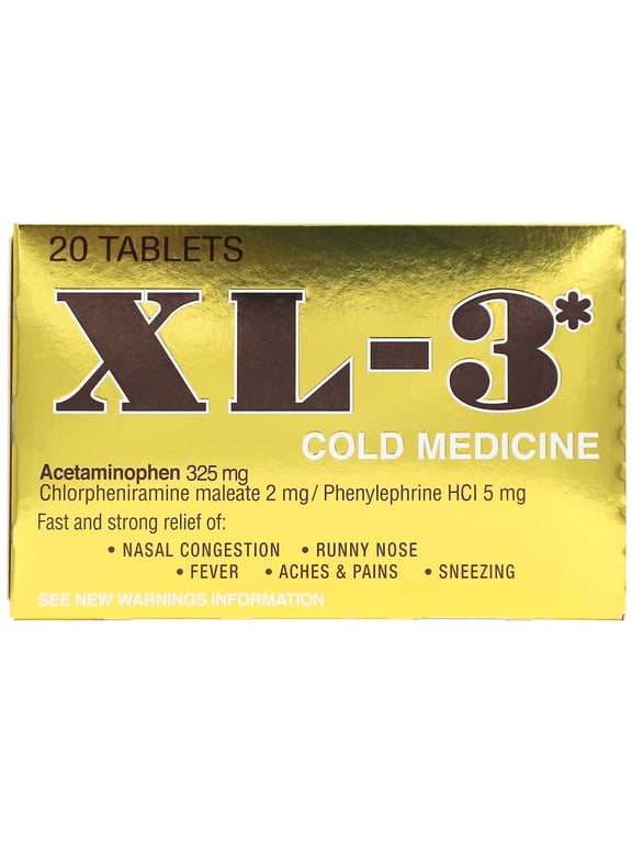 Cold and Flu Tablets, Temporary Relieves Nasal Congestion and Fever, Non-Drowsy, 20 Count