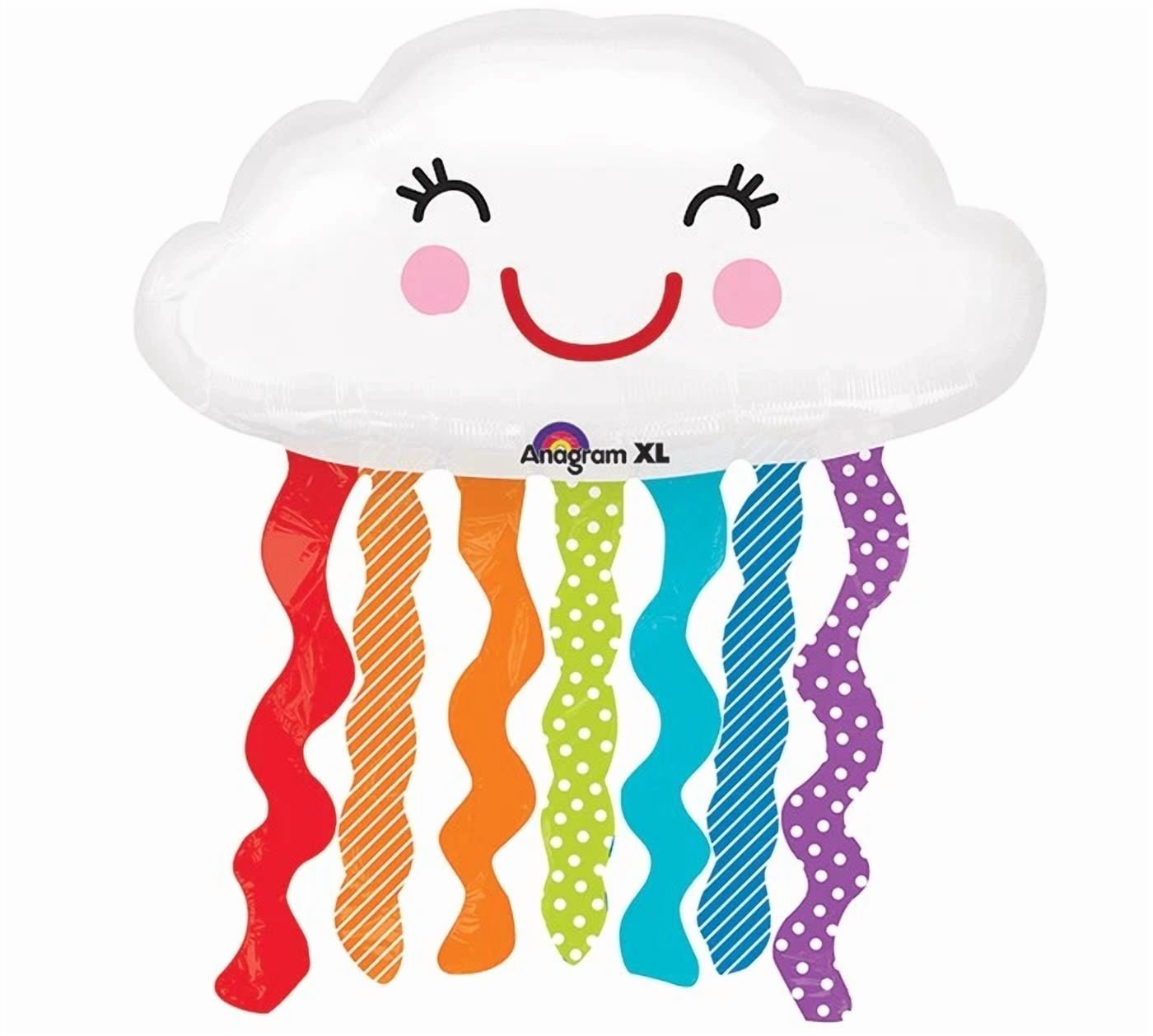 Xl 30" Anagram Rainbow Cloud Super Shape Mylar Foil Balloon Birthday Party